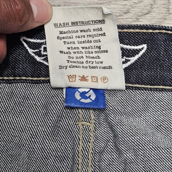 New Vintage Y2K G-Unit Spellout Blue Jeans 43X38 2006 Embroidered Baggy - Picture 9 of 16